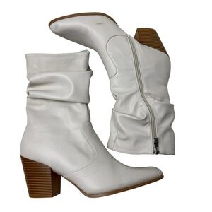 Catherine Malandrino Boots Heeled Mid-Calf Taupe/White SZ 9 Cowgirl Country Fest